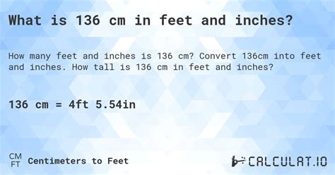 136 cm in feet|136 in feet.